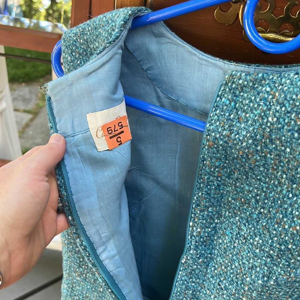 Custom Pendleton mini dress and cape - Picture 6 of 9